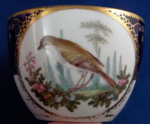 Antique 19thC English Spode Porcelain Bird Scene Cup & Saucer Scenic Porzellan
