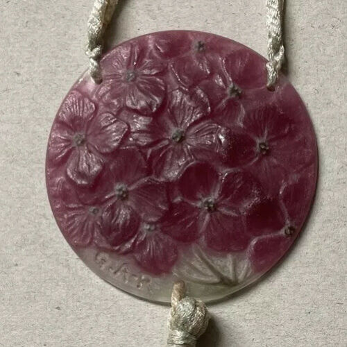 GABRIEL ARGY ROUSSEAU PATE DE VERRE GLASS PENDANT "HYDRANGEAS" ART DECO NOUVEAU