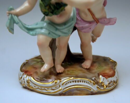 邁森 MEISSEN マイセン FIGUR AMORETTEN GRUPPE TANZENDES PAAR 2 GENIEN MNR: 2996 UM 1850