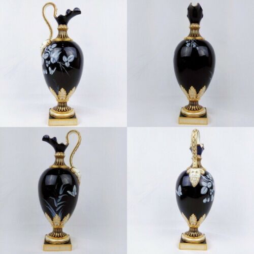 MINTON PATE SUR PATE WHITE ENAMELLED WITH BIRD JAPONISM URN JUG, circa 1880