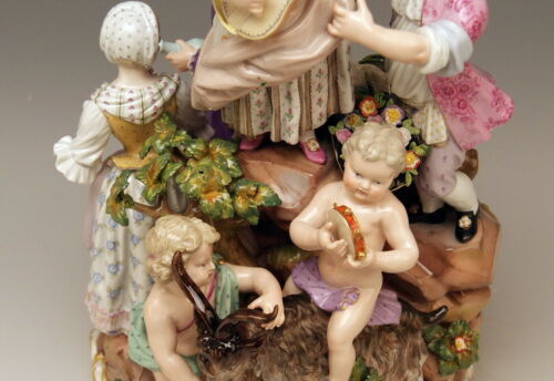 MEISSEN マイセン FIGUR GRUPPE LÄNDLICHES FEST BUCOLIC FESTIVAL ACIER NR:C59 UM 1870