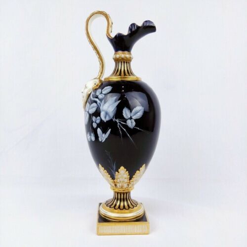 MINTON PATE SUR PATE WHITE ENAMELLED WITH BIRD JAPONISM URN JUG, circa 1880