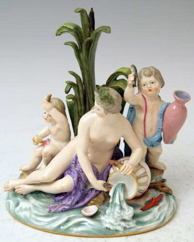 MEISSEN FIGUR GRUPPE ALLEGORIE DES WASSERS ALLEGORY OF WATER J.J. KAENDLER 1880
