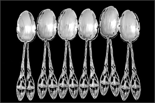 Canaux Masterpiece French Sterling Silver Tea Coffee Spoons Set 12 pc