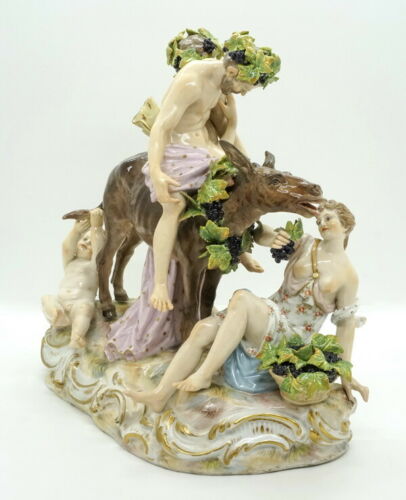 MEISSEN GRUPPE TRUNKENER SILEN AUF ESEL DRUNKEN SILENUS ON DONKEY NR:2724 UM1870