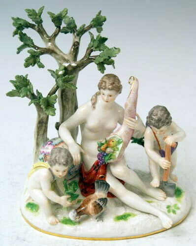 MEISSEN FIGUR GRUPPE ALLEGORIE DES WASSERS ALLEGORY OF WATER J.J. KAENDLER 1880