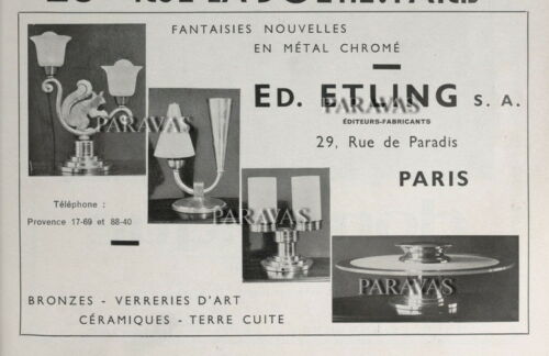 ETLING : FRENCH 1930 ART DECO CHANDELIER .......... pendant modernist lamp 1935