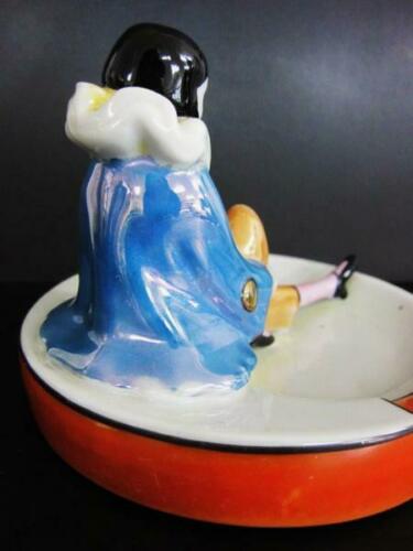 Noritake pottery Clown Deco ashtray collection antique 10.5cm 1920s Red