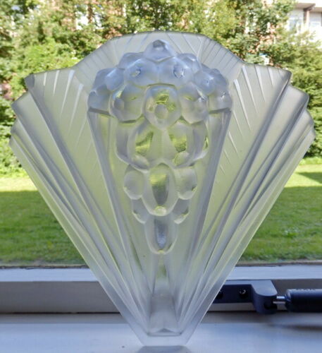 PETITOT : signed FRENCH 1930 ART DECO CHANDELIER ....... muller and degué shades