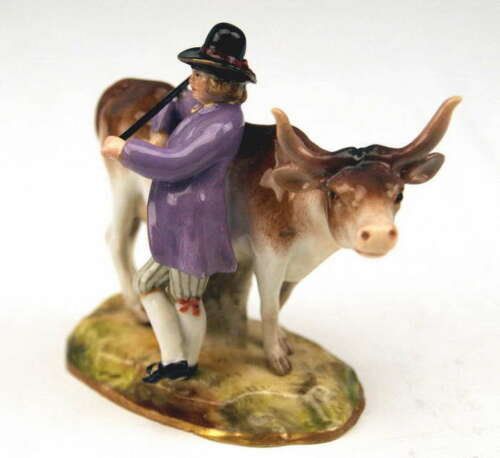 MEISSEN FIGUR BAUER MIT KUH PEASANT FARMER WITH COW MNR: 2628 UM 1850 1 WAHL