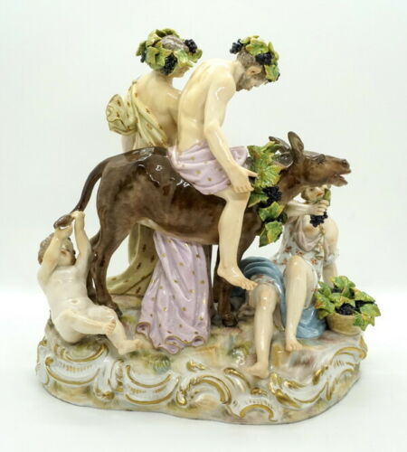 MEISSEN GRUPPE TRUNKENER SILEN AUF ESEL DRUNKEN SILENUS ON DONKEY NR:2724 UM1870