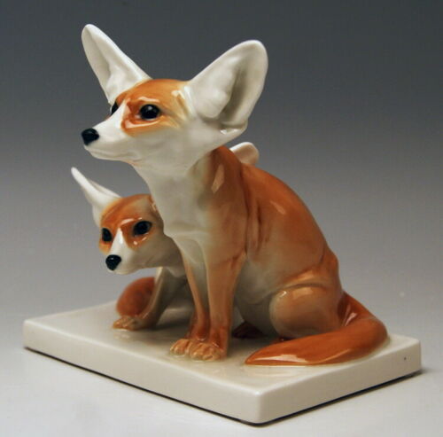 MEISSEN TIER FIGUR マイセン DIE WÜSTENFÜCHSE THE FENEC FOXES OTTO PILZ MNR: X142