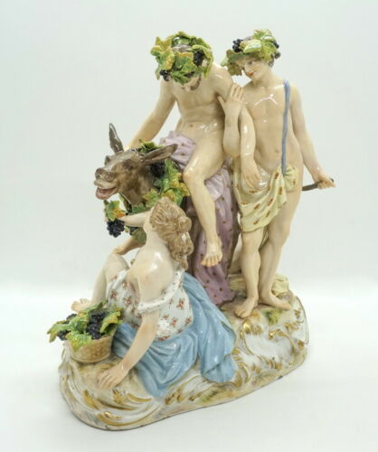 MEISSEN GRUPPE TRUNKENER SILEN AUF ESEL DRUNKEN SILENUS ON DONKEY NR:2724 UM1870