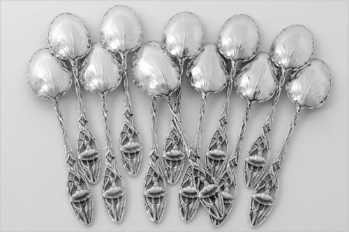 Canaux Masterpiece French Sterling Silver Tea Coffee Spoons Set 12 pc