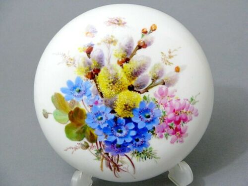 Meissen Art Deco große Deckeldose mit Braunsdorf Malerei Insekten & Goldrand マイセ