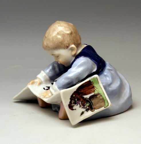 MEISSEN FIGUR マイセン HENTSCHELKIND BILDERBUCH BABY BOY MNR:U149 KNAUFZEIT UM 1905