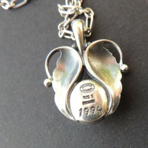 Silver PENDANT By Georg Jensen 1994 With Garnet