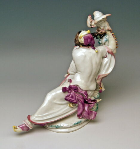 邁森 MEISSEN マイセン ORIENTALISCHE FIGUREN PAAR FRAU FLÖTE MANN KAKADU P.SCHEURICH