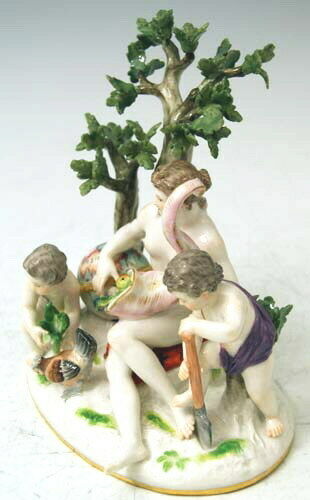MEISSEN FIGUR GRUPPE ALLEGORIE DES WASSERS ALLEGORY OF WATER J.J. KAENDLER 1880