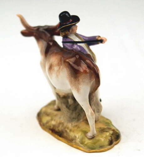 MEISSEN FIGUR BAUER MIT KUH PEASANT FARMER WITH COW MNR: 2628 UM 1850 1 WAHL