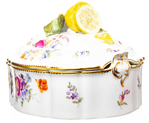 Deckelterrine mit Zitronenknauf Nymphenburg Modell 743 1. Wahl 1940-1960 23,5cm
