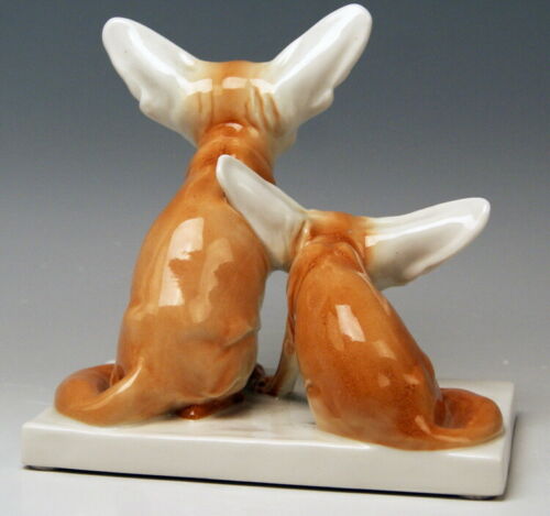 MEISSEN TIER FIGUR マイセン DIE WÜSTENFÜCHSE THE FENEC FOXES OTTO PILZ MNR: X142