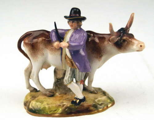 MEISSEN FIGUR BAUER MIT KUH PEASANT FARMER WITH COW MNR: 2628 UM 1850 1 WAHL