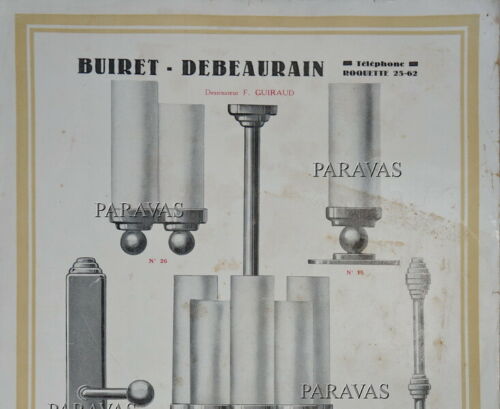 BUIRET-DEBEAURAIN : French 1930 modernist art deco lamp ....... adnet era France