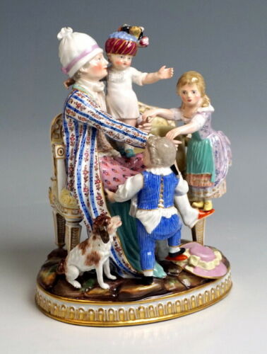 邁森 MEISSEN マイセン FIGUR GRUPPE GUTE VATER GOOD FATHER J.C.SCHÖNHEIT NR:H98 UM 1860