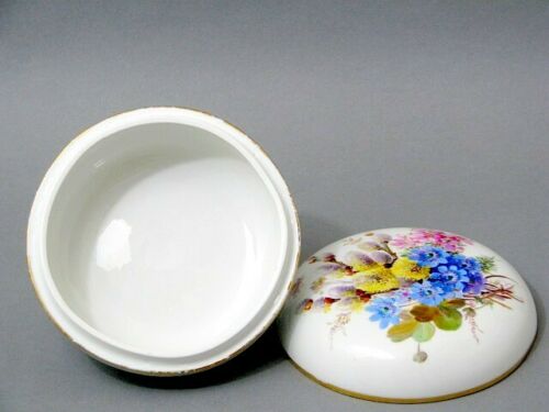 Meissen Art Deco große Deckeldose mit Braunsdorf Malerei Insekten & Goldrand マイセ