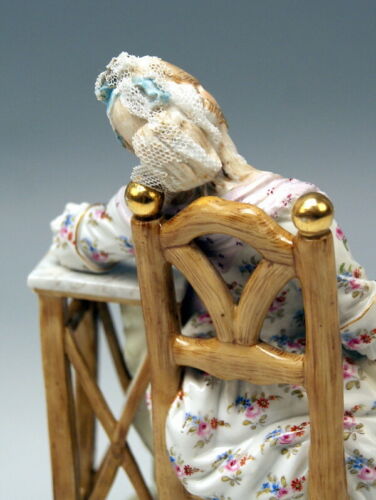 邁森 MEISSEN マイセン FIGUR SCHLAFENDE LOUISE SLEEPING LOUIS ACIER MNR: E 58 UM 1830