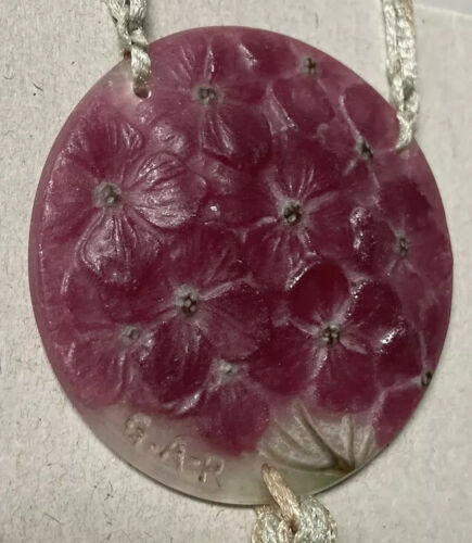 GABRIEL ARGY ROUSSEAU PATE DE VERRE GLASS PENDANT "HYDRANGEAS" ART DECO NOUVEAU