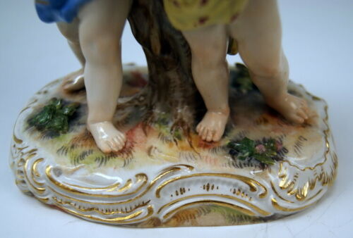 邁森 MEISSEN マイセン FIGUR 2 TANZENDE PUTTEN AMORETTEN 2 CHERUBS MNR: 2991 UM 1860