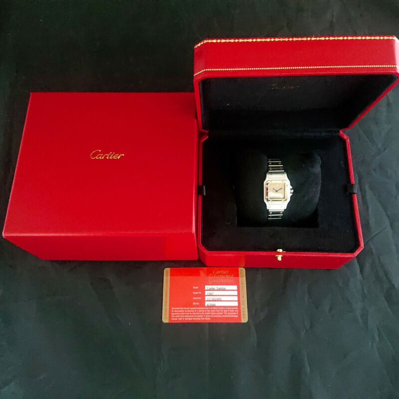 Ladies Cartier Quartz Santos 18ct Yellow Gold & Steel 1567