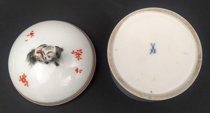 マイセン小物入れ　キング・チャールズ・スパニエルドッグ　1950s