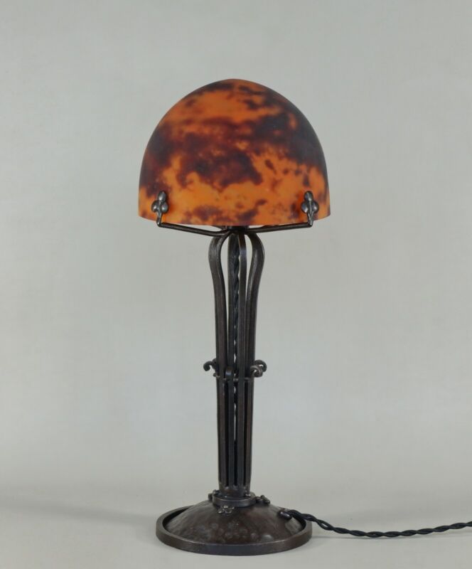 ドーム兄弟　大きなフランス製アールデコランプ　1925年　1930年　錬鉄製