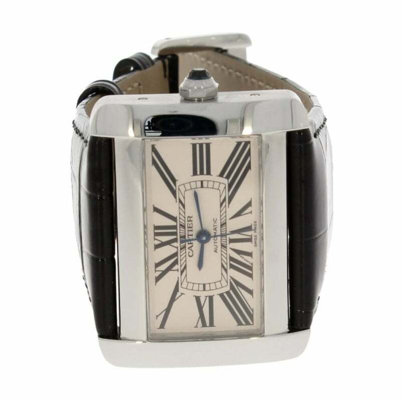 Cartier Tank Divan Ladies Stainless Steel Watch + Official Alligator Strap 2612