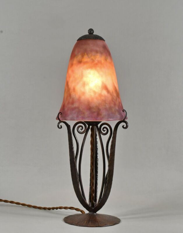 ドーム＆ロブジュ（ロブジェ）　フランス製アールデコランプ　錬鉄製　1930年