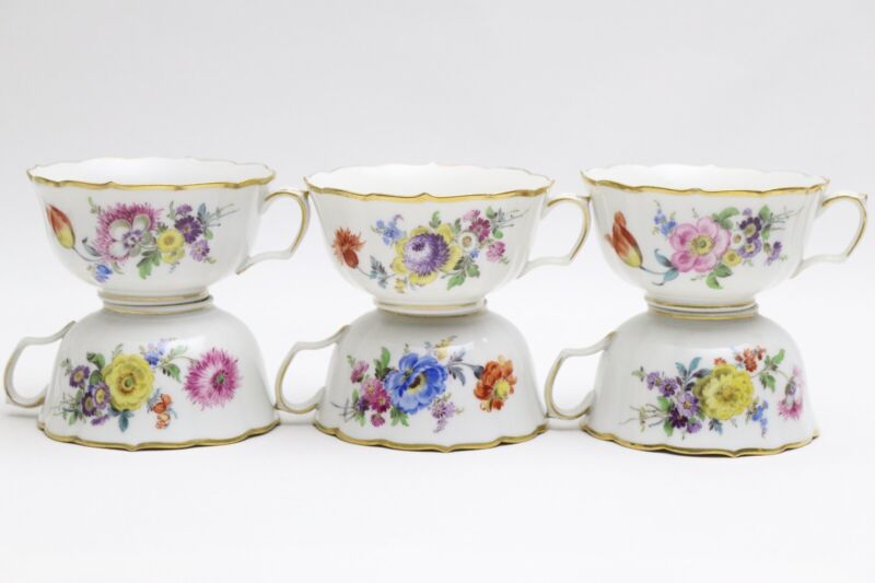 マイセン ティーサービス フラワーブーケ ゴールド