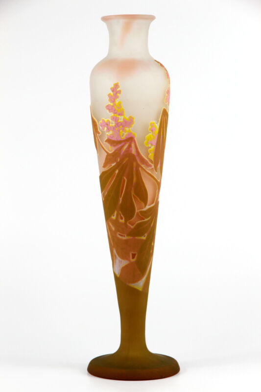 エミールガレ　マロニエの花の大型花瓶　アールヌーボー時代