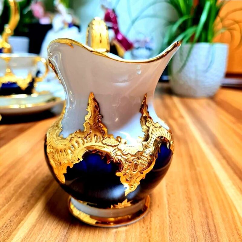 Meissen B-Shape Magnificent Porcelain Coffee Service for 6 People-