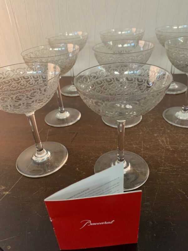 9-Cups Champagne Model Rohan IN Glass Baccarat (Price For La Piece)