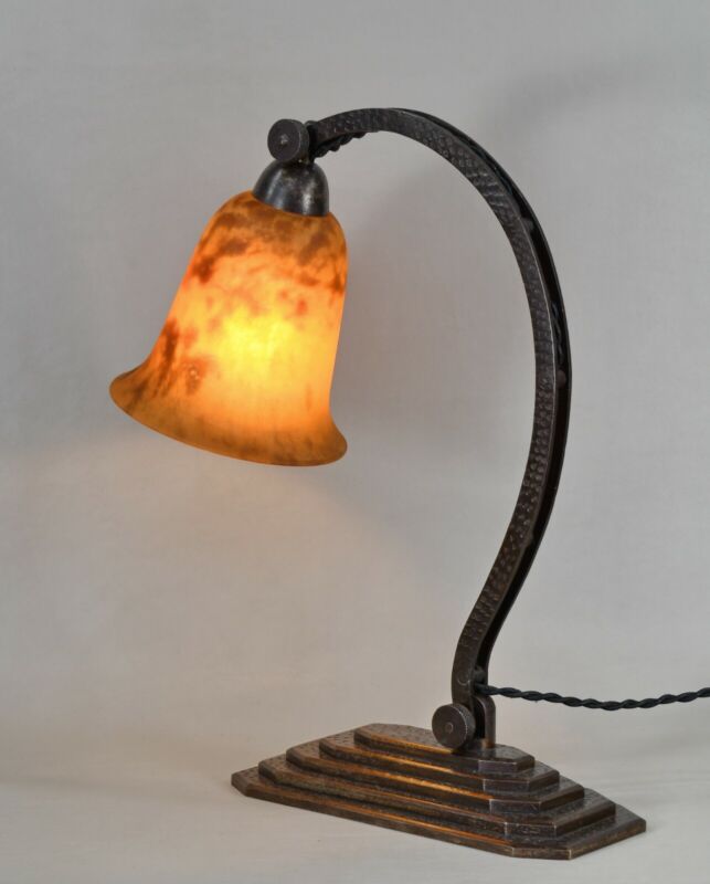 ドーム兄弟　希少なフランス製アールデコランプ　1930年　錬鉄製