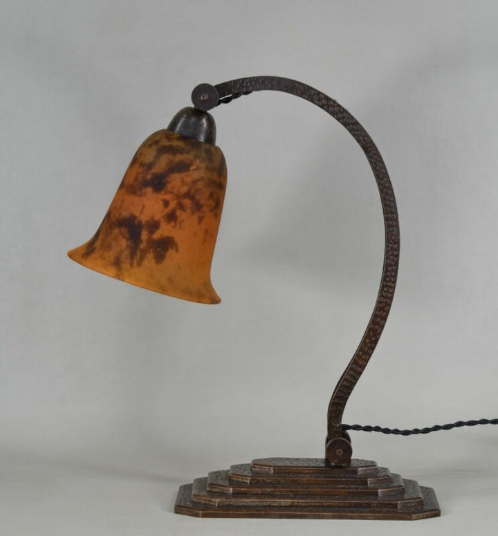 ドーム兄弟　希少なフランス製アールデコランプ　1930年　錬鉄製