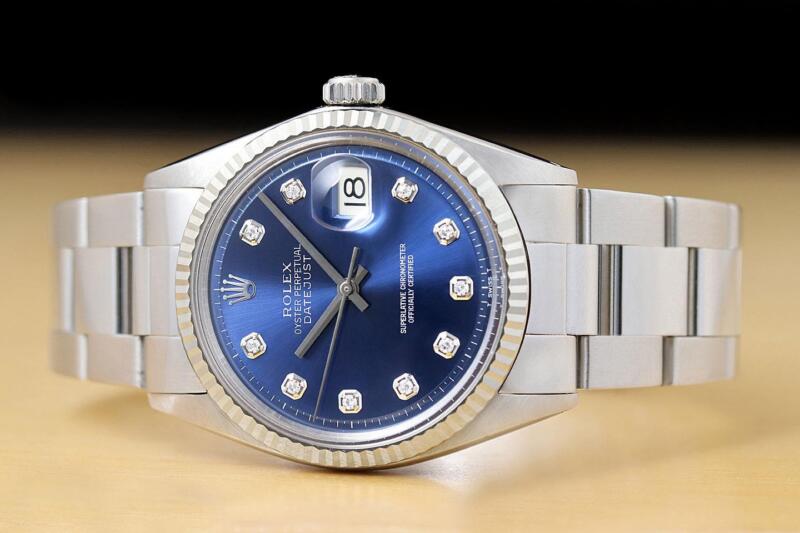 ロレックス メンズ デイトジャスト Ref.1601 ブルー ダイヤモンド