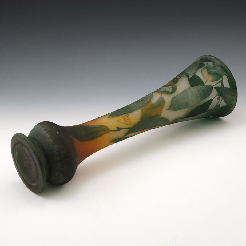Tall Daum Quinces Cameo Vase c1910