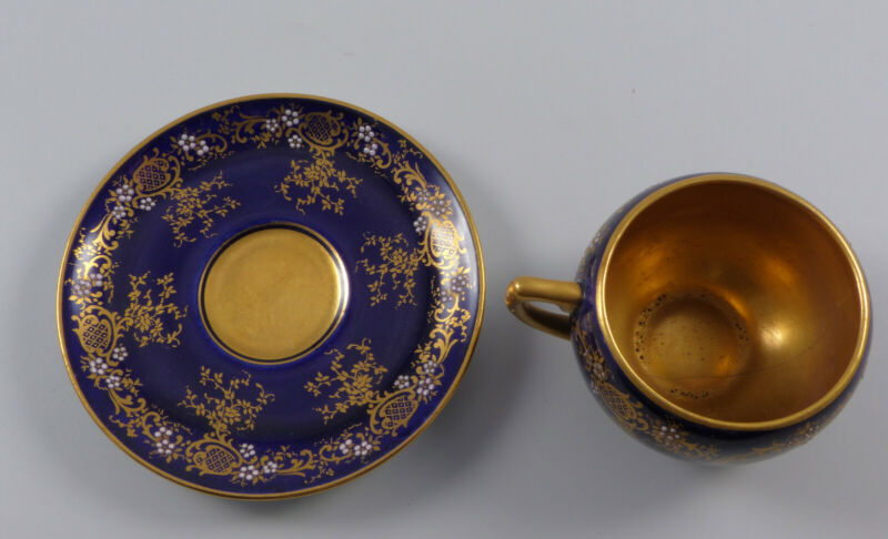 コールポート イギリス製カップ＆ソーサー コバルトブルー ゴールド