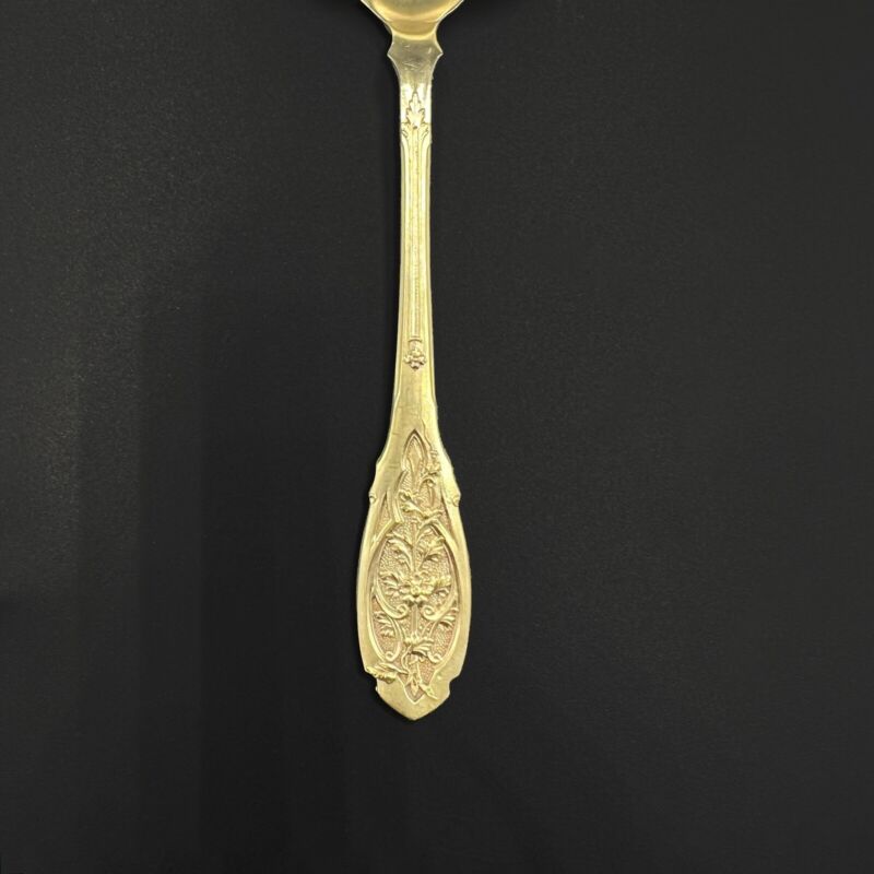 PUIFORCAT, RARE 6 Strawberry Spoons, Solid Silver & Vermeil-