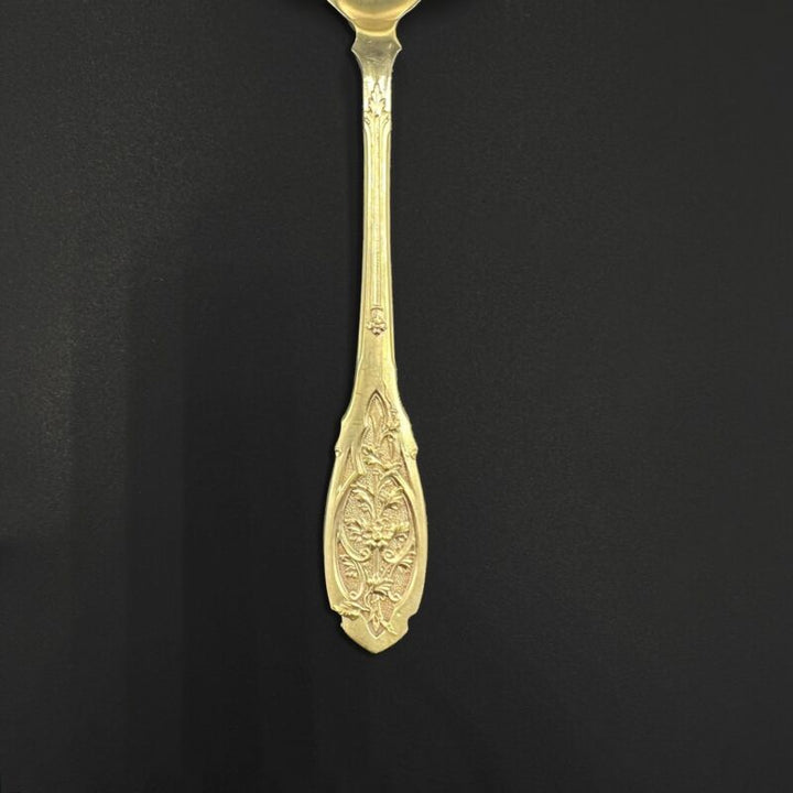 PUIFORCAT, RARE 6 Strawberry Spoons, Solid Silver & Vermeil-