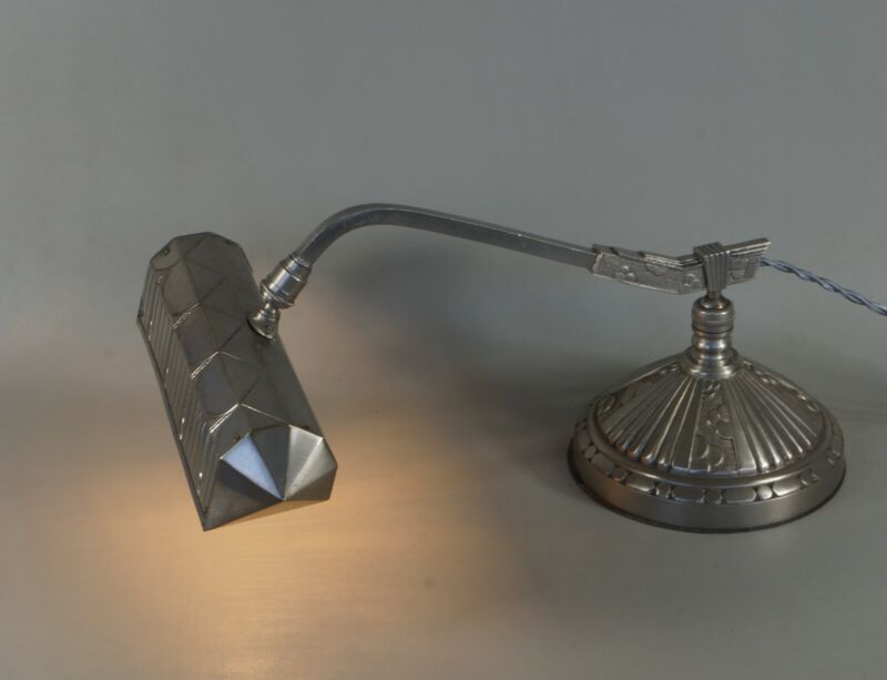 モニックス　フランス製アールデコランプ　1930年　ニッケルメッキ銅　ピアノランプ